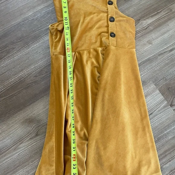 Knitworks XXL-plus gold mustard dress minimal 70s corduroy spring summer - Picture 12 of 13